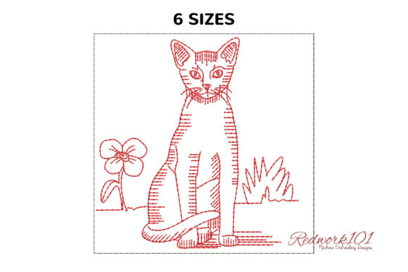 Abyssinian Cat Sitting Redwork: A Craft Fair Review