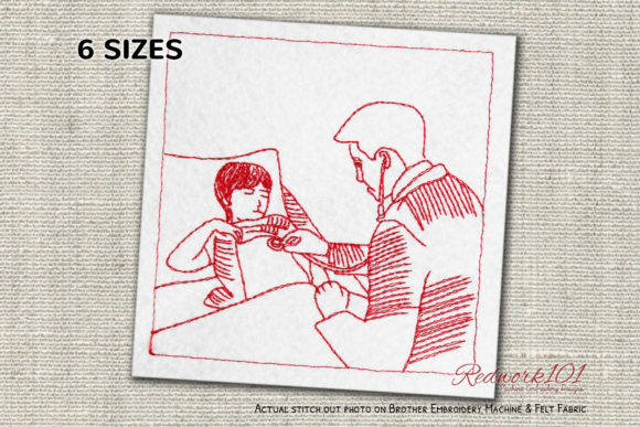Doctor with Stethoscope Redwork: Design Review for Merch