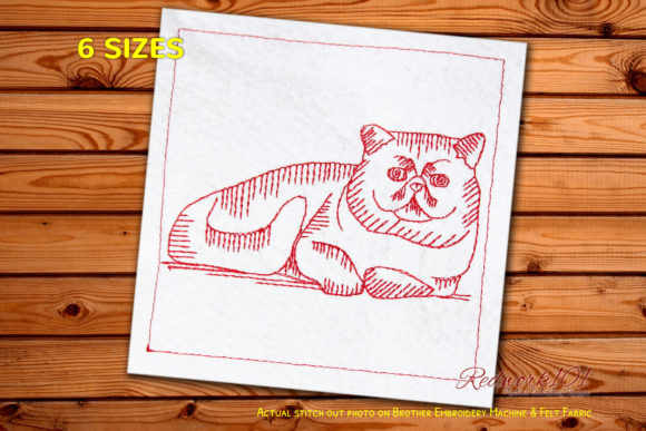 Fluffy Exotic Shorthair Cat Redwork: A Designer Review