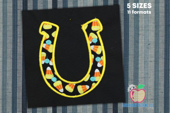 Horseshoe Embroidery Design for Holiday Products