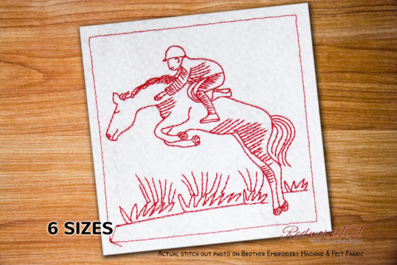 Jumping Horse and Jockey Redwork: A Designer's Review