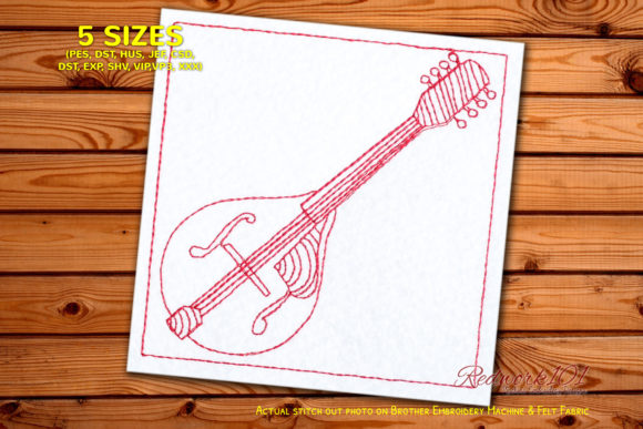 Wood Mandolin Design: A Designer's Take on a Music-Themed Embroidery